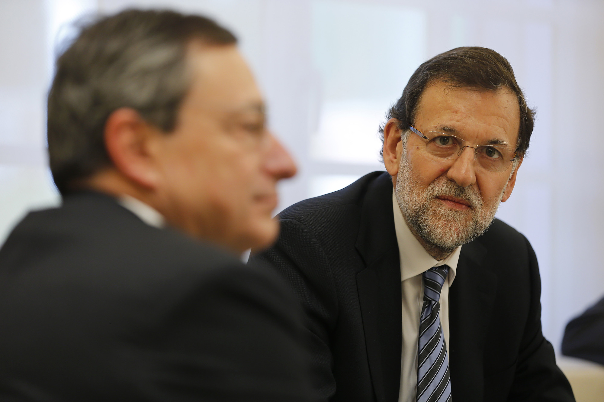 Mariano Rajoy recibe a Mario Draghi en La Moncloa