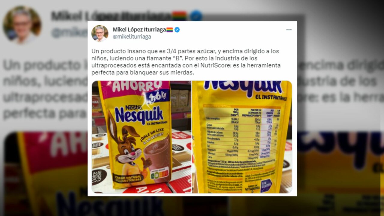 Iturriaga no se corta con el Nesquik: "NutriScore es la herramienta perfecta para blanquear sus mierdas"