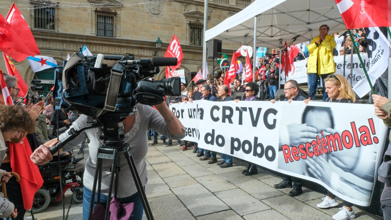 Los trabajadores de la Televisión de Galicia, a la huelga contra la manipulación y los abusos del PP
