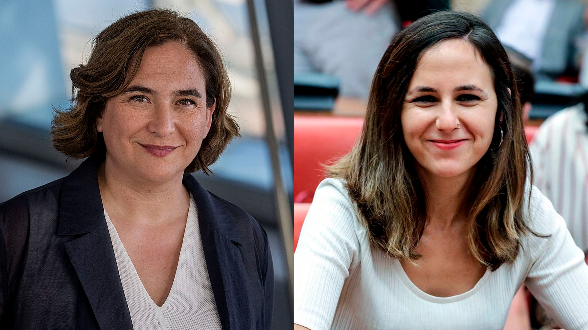 Ada Colau (Barcelona en Comú) e Ione Belarra (Podemos)