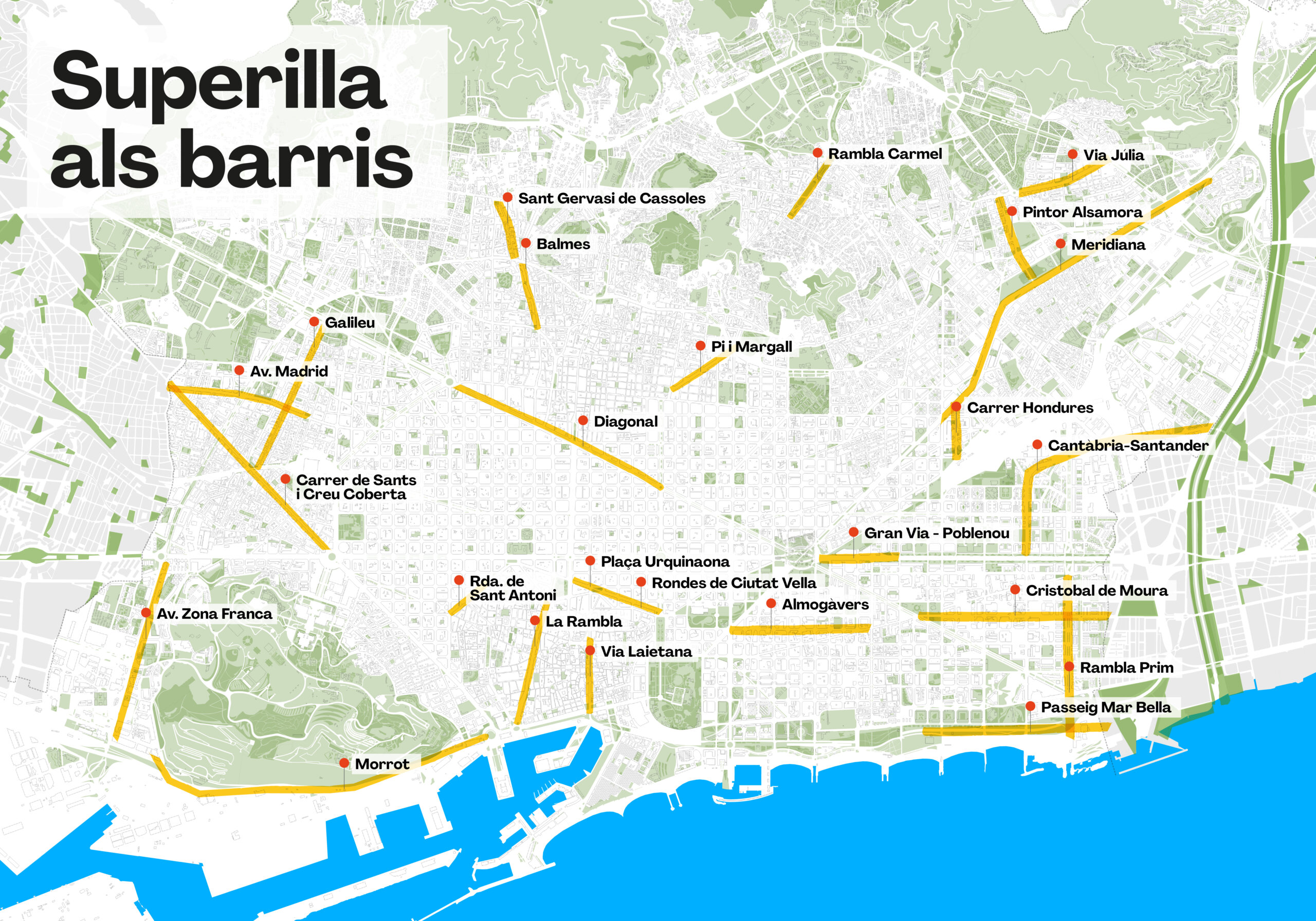 Ada Colau propone pacificaciones en más de 40 barrios, aquí el mapa con las propuestas.