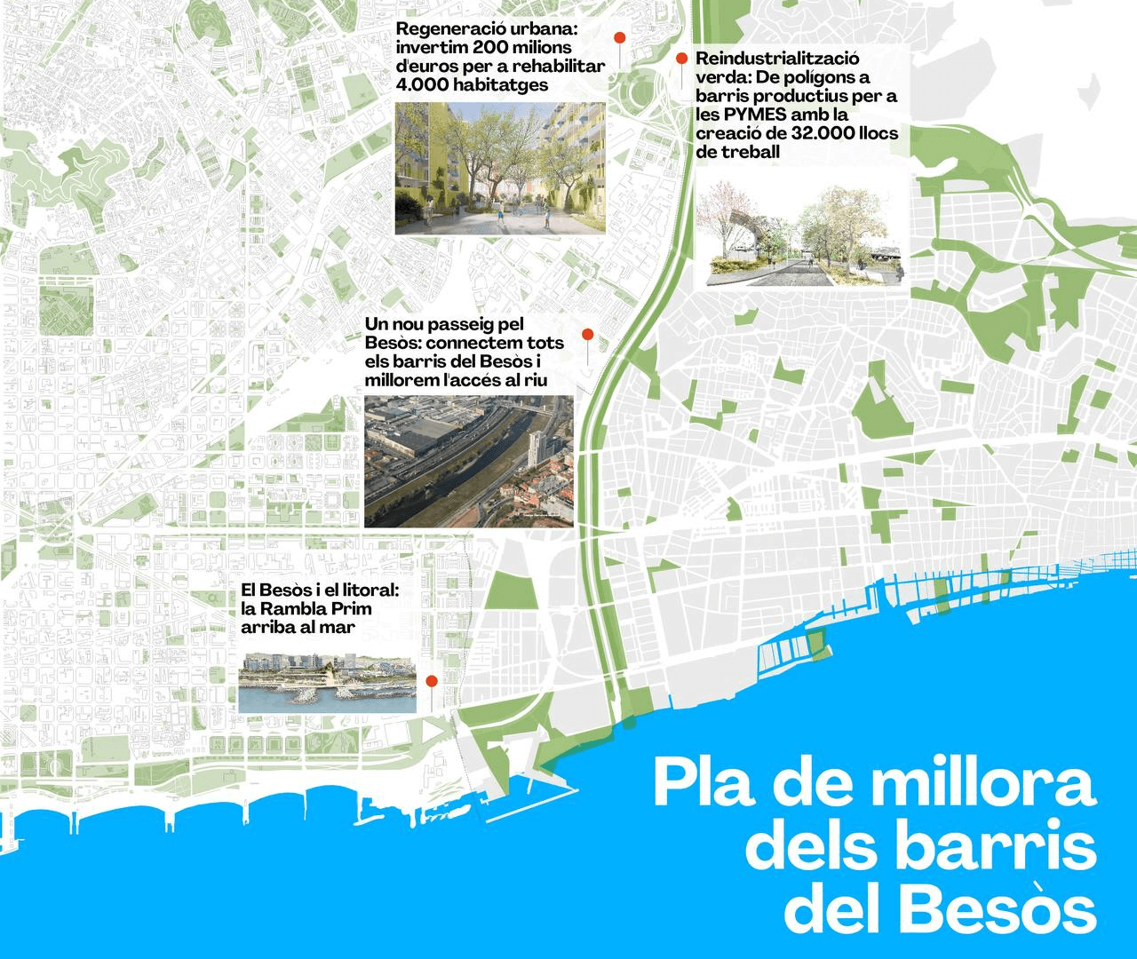 El Besós liderará la transformación de Barcelona el próximo mandato, Ada Colau propone la mejora de los barrios del Besòs.
