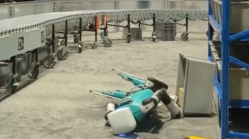 El vídeo viral de un robot "desmayándose" tras una larga jornada laboral