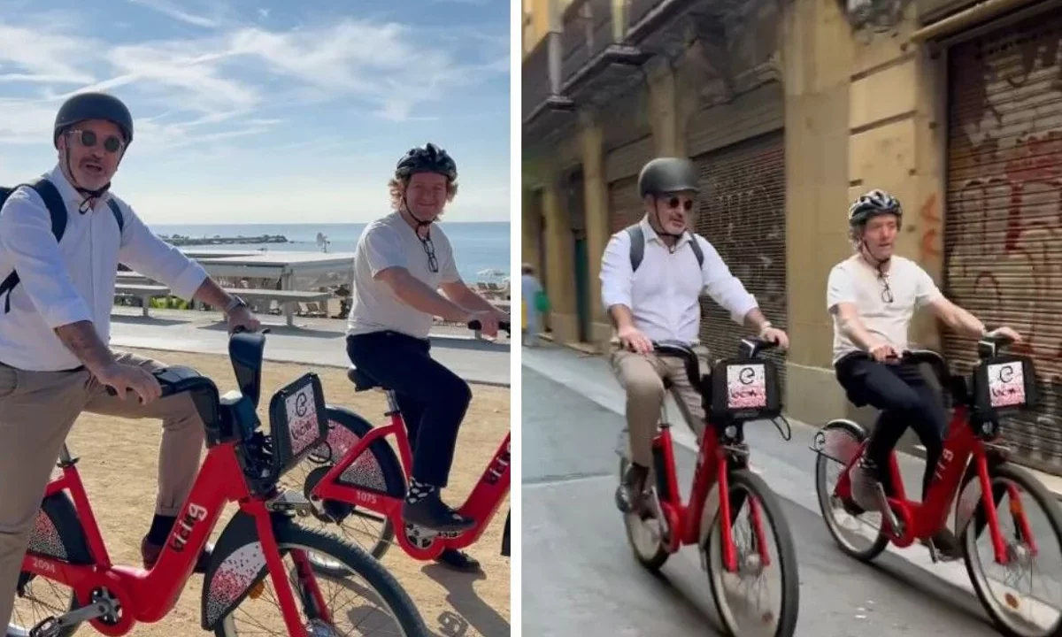 Un nuevo ridículo de Jaume Collboni: se graba en bici en una calle donde él mismo prohibió su uso